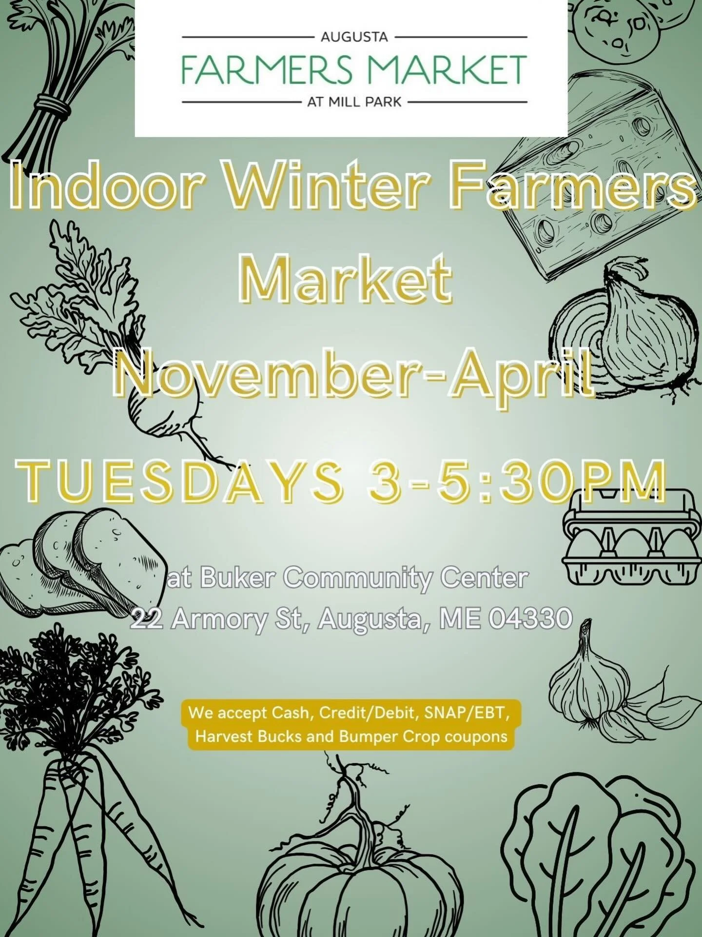 Just a few more winter markets left, can you believe it!?! Tomorrow looks like a great day to swing by market and do some shopping. Tomorrow Tuesday 4/14 3-5:30pm at Buker Community Center!
#augustamaine #supportlocal #shoplocal #mainefarmersmarkets 