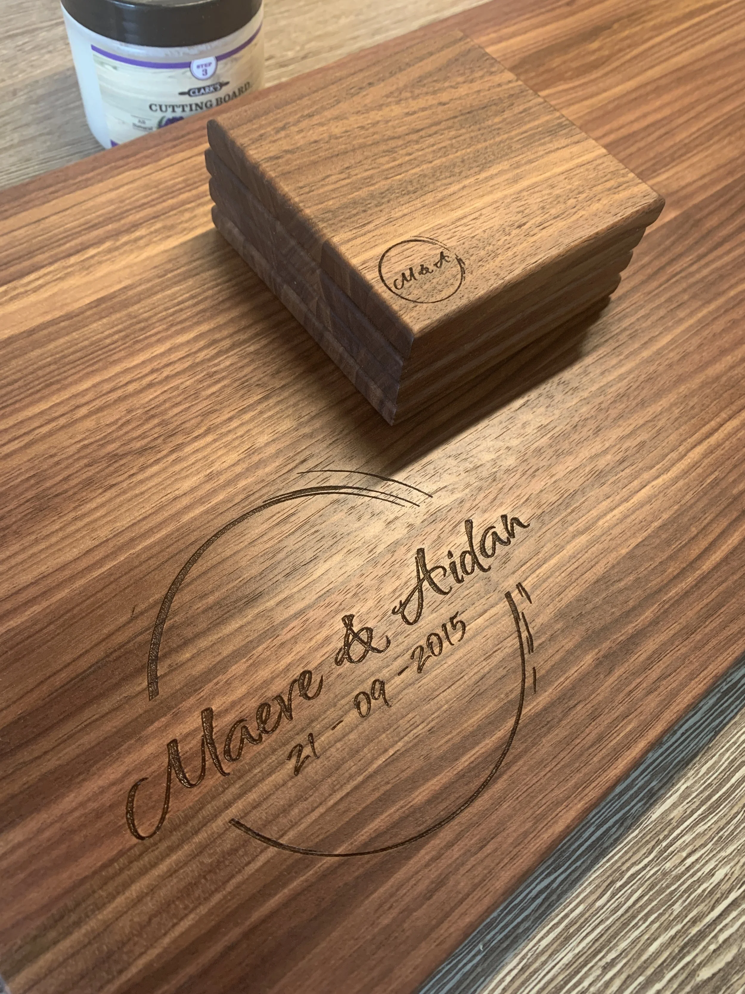 Handmade Walnut Cutting Board - Free Laser Engraving