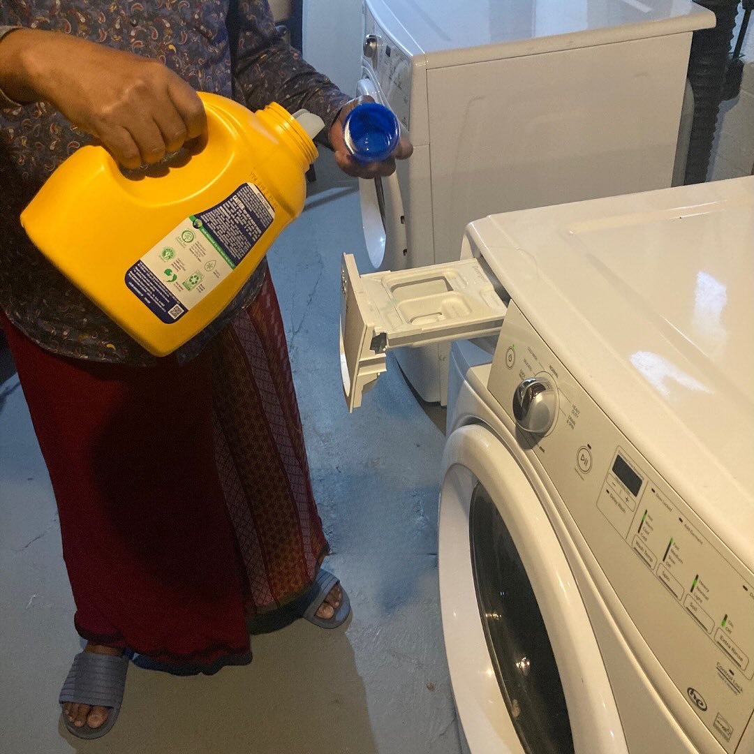 Today is National Laundry Day, who knew? Mohamed (pseudonym) and his family were recently resettled by the CRIS team. He and his family of seven are settling into their first home in Columbus. They received a washer and dryer shortly after moving in 