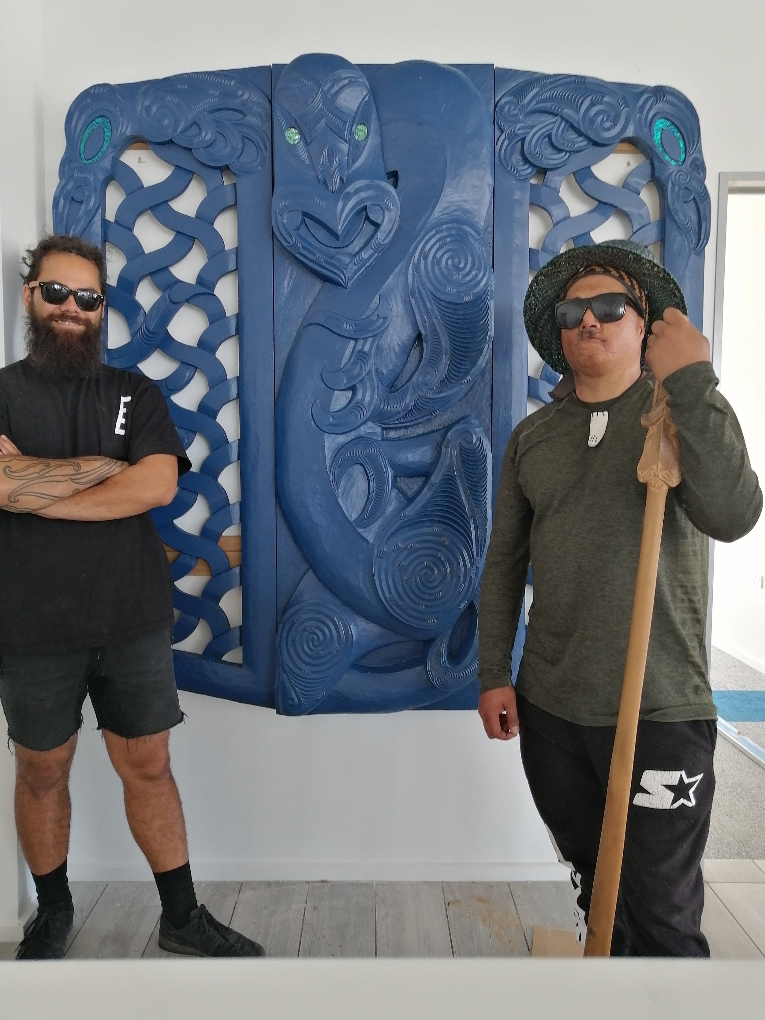   Tangaroa- Carved with Takarei Topine (Te Atihauanui a Paparangi, Tuwharetoa, Te Arawa, Tainui, Ngati Kahu, Ngapuhi. Hapu- Ngati Haua, Te Whanau Pani ) for NIWA fisheries office in Ruakākā    This taonga stands to unify our hapū and also the people 