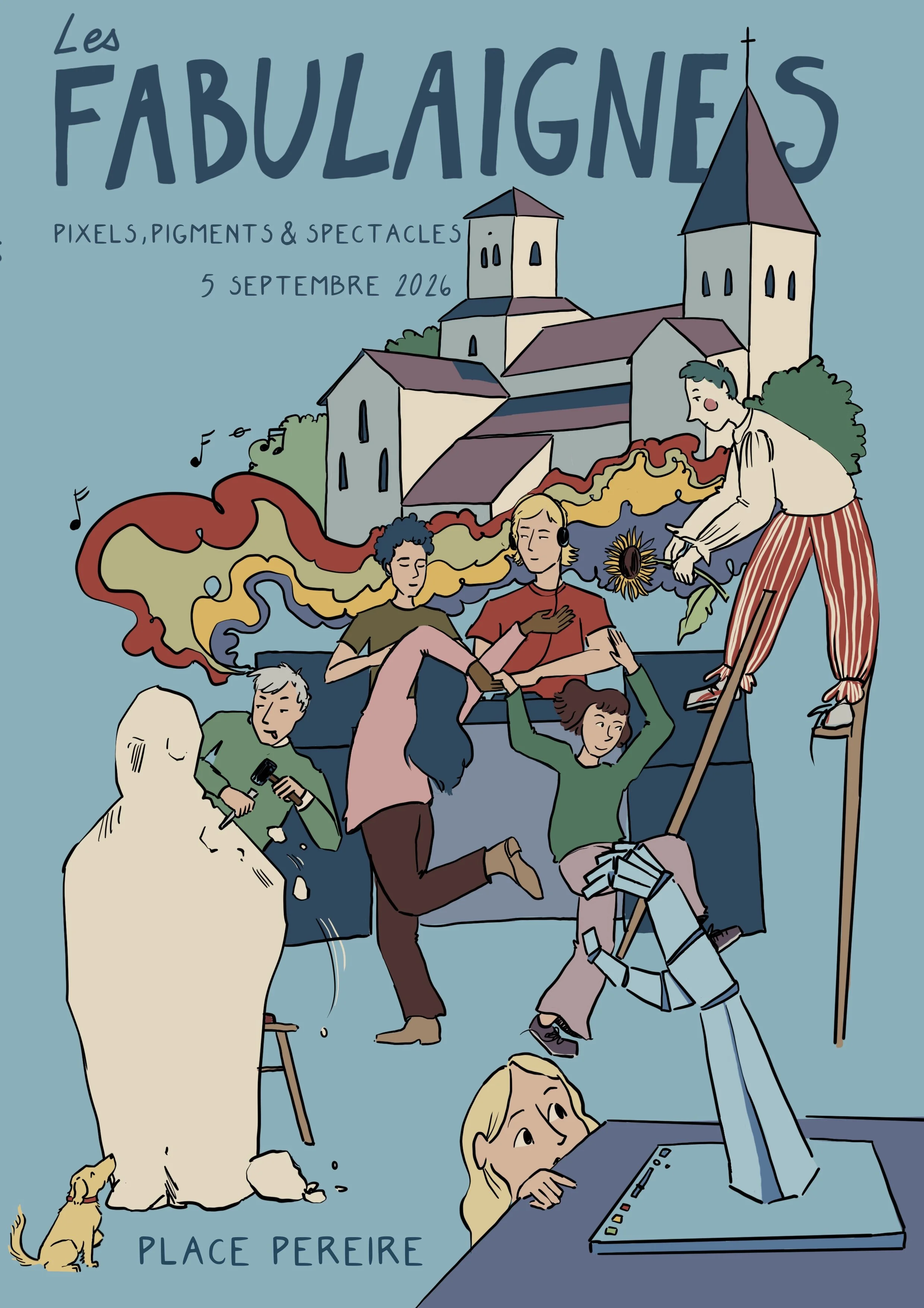 Poster designed for a festival organized by the city of Laignes, France.