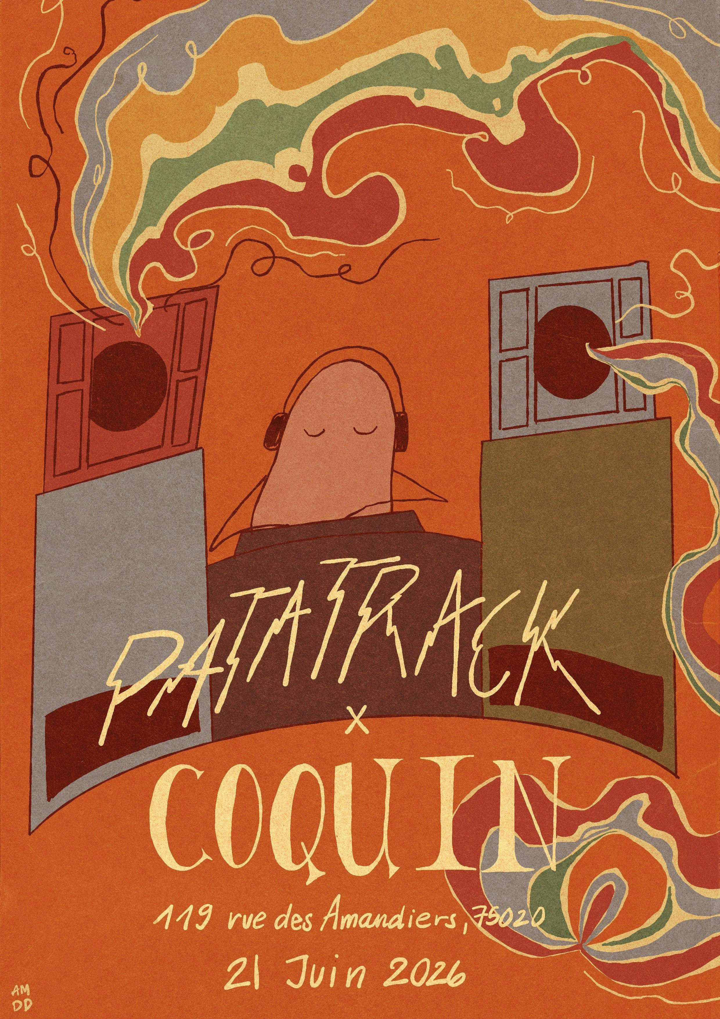 Poster for a live music event for the Fete de La Musique in Paris, France