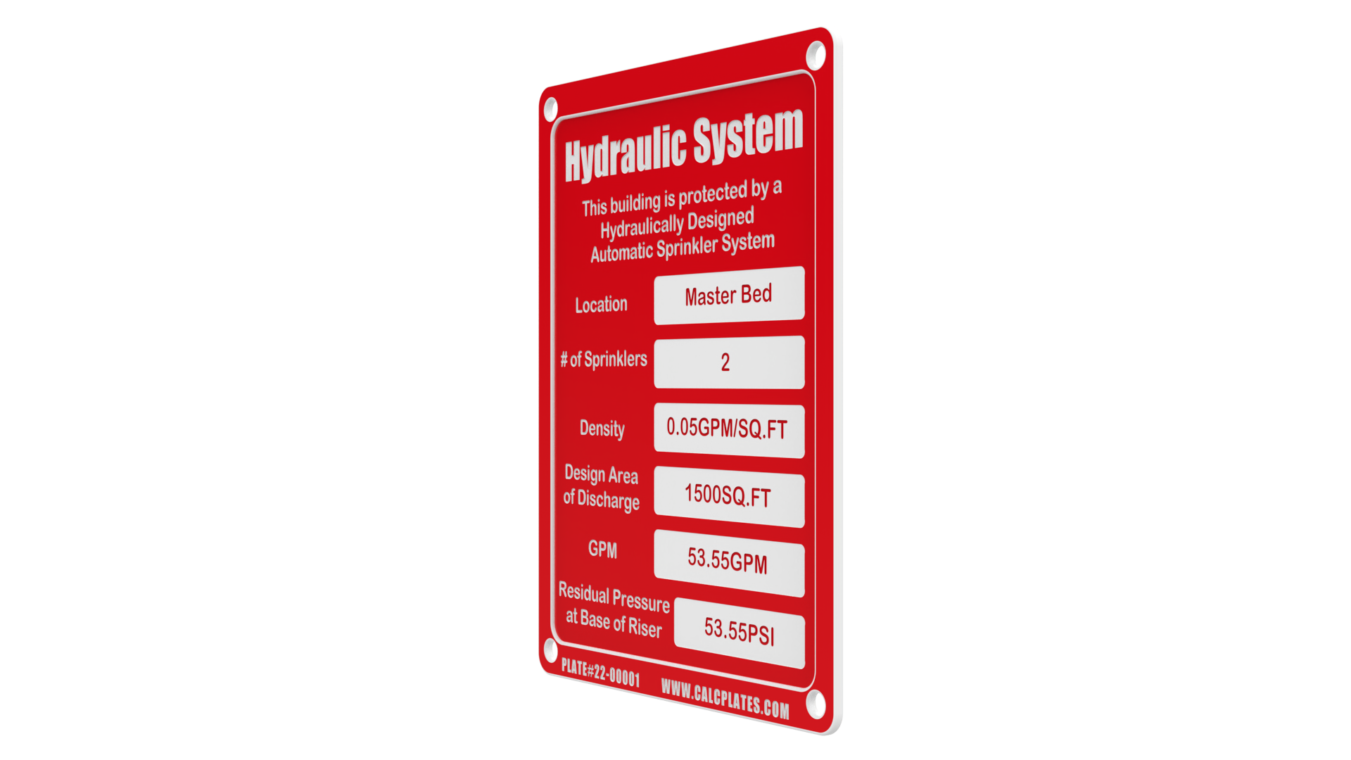 Residential Hydraulic Calculation Plate —