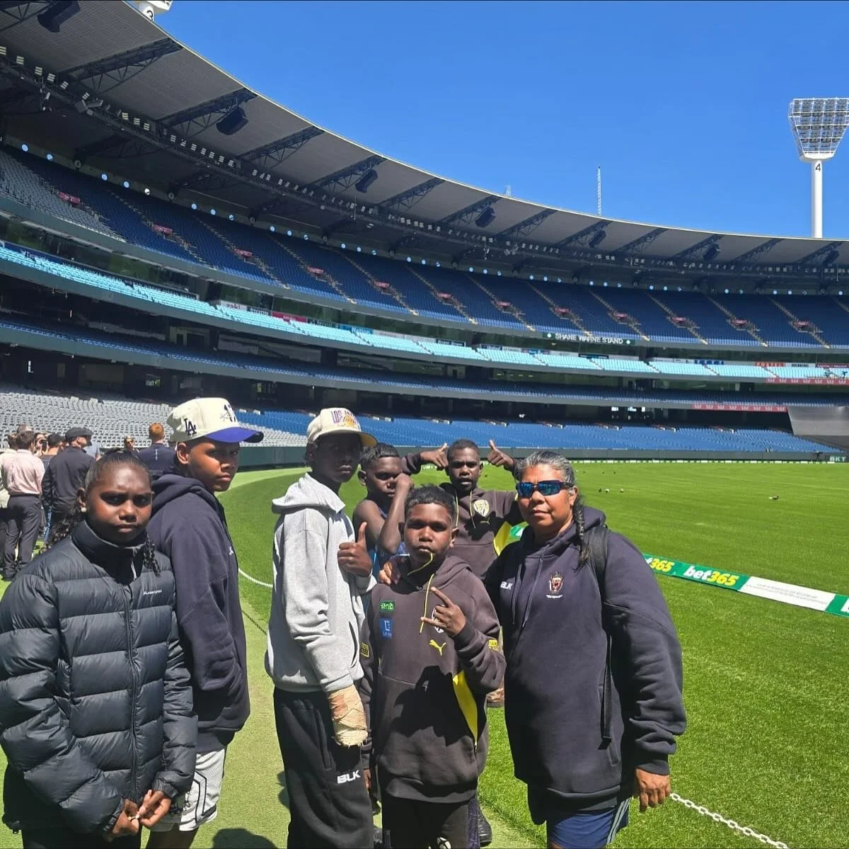 Last week students toured the MCG, we walked through the long room, past the blazer wall, and even went down to the pitch. We learnt about the longest hit ever recorded which is memorialised by a red chair in the stand and saw how high the gold medal