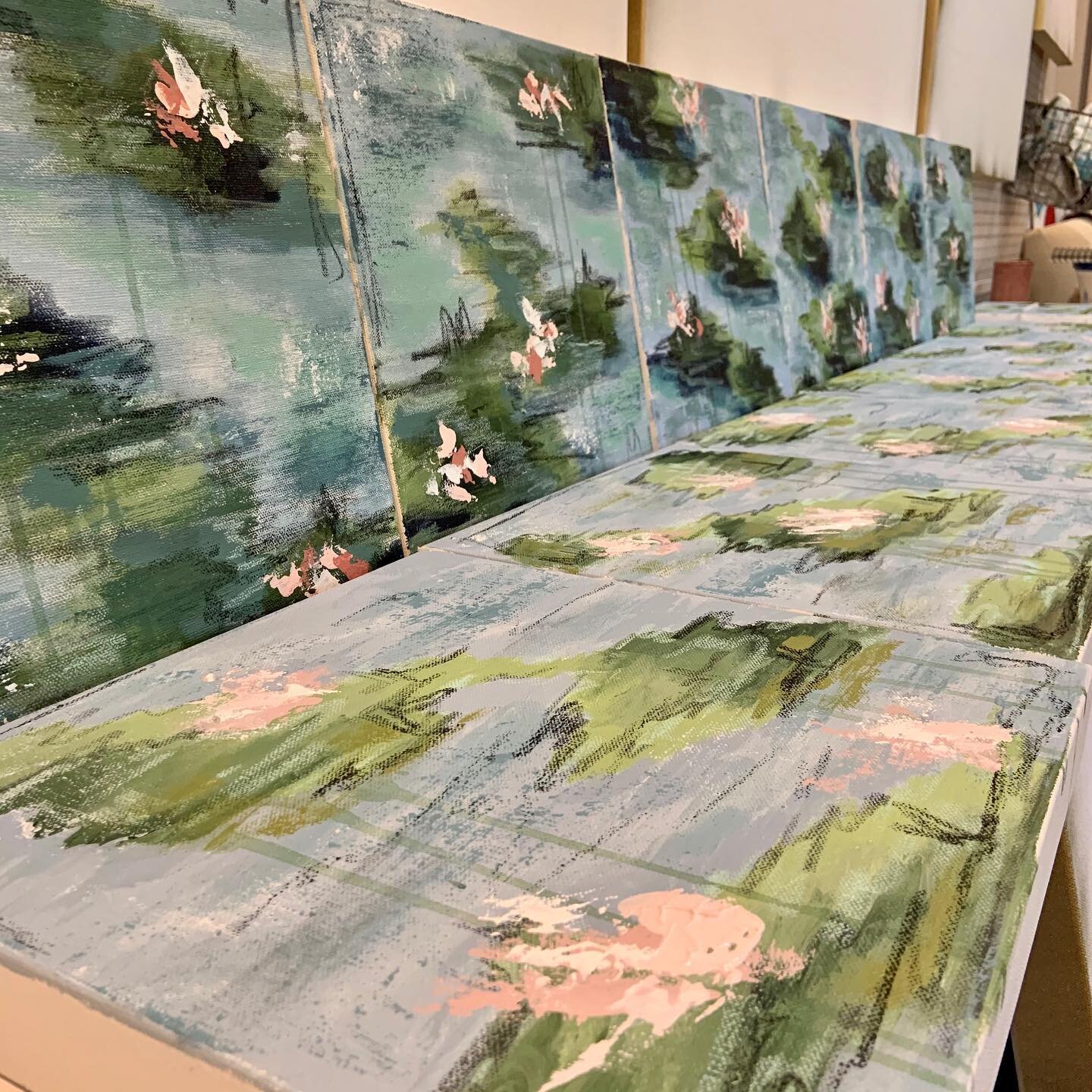 Pretty Maids all in a Row

I have exciting news. Mark your calendars for September 10th for the reveal of my new website and release of my Water Lily series.  This launch will have primarily larger works on canvas but I&rsquo;m also including some of