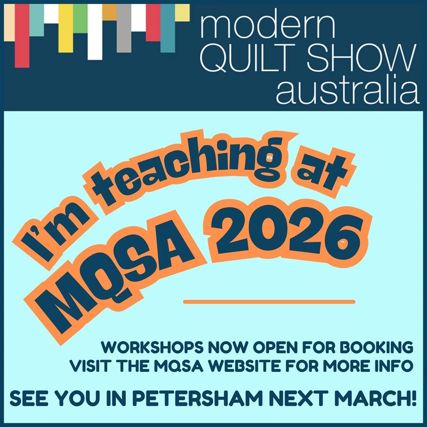 I&rsquo;m thrilled!!
I&rsquo;m teaching at the Modern Quilt Show Australia!

Ready to add a personal, modern edge to your quilting projects? In this workshop, you&rsquo;ll master needle-turn appliqu&eacute; to create flawless letters that pop. You ca