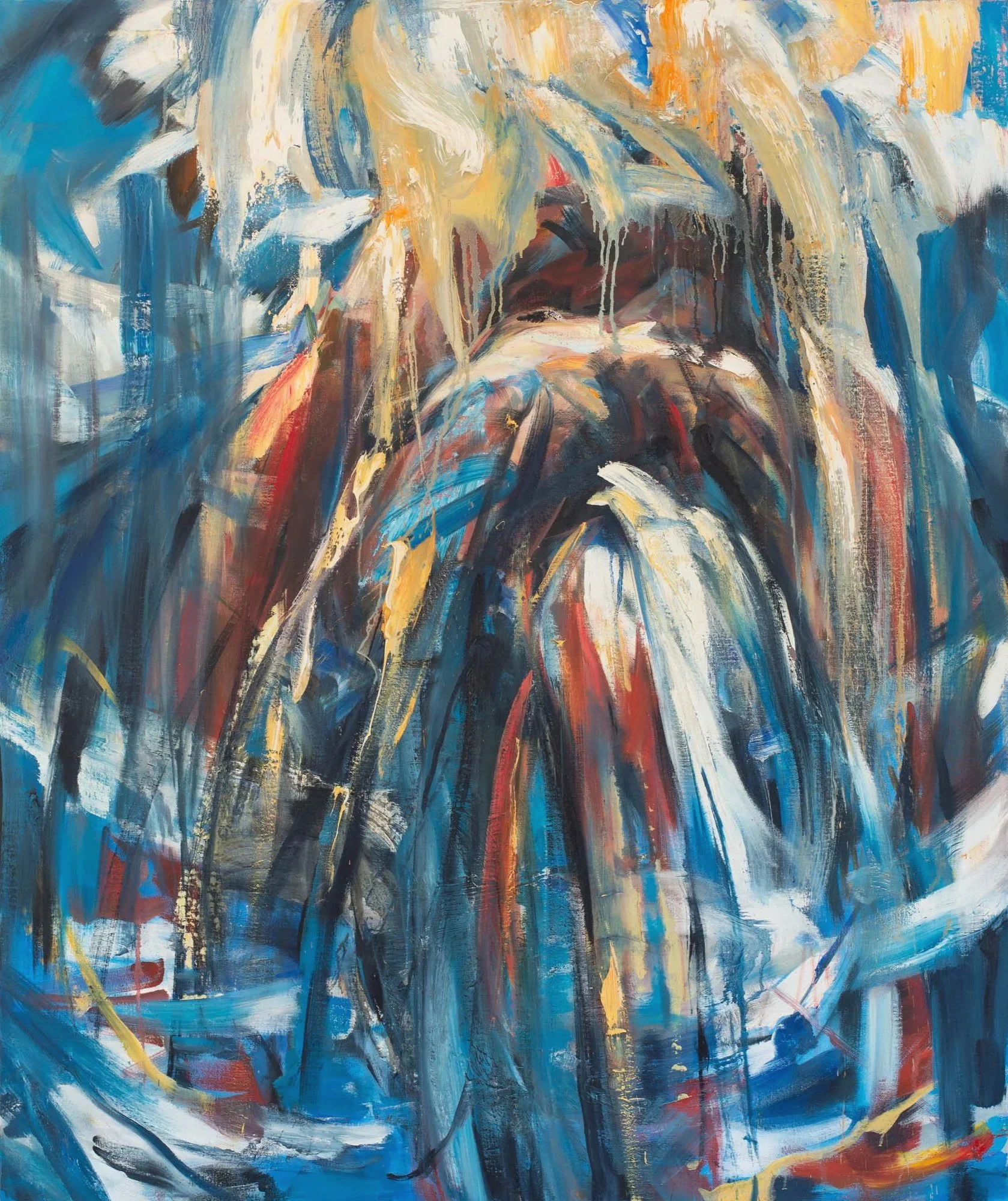 White Rain (the kiss) - 2020-21, Oil on Linen, 50 x 42"