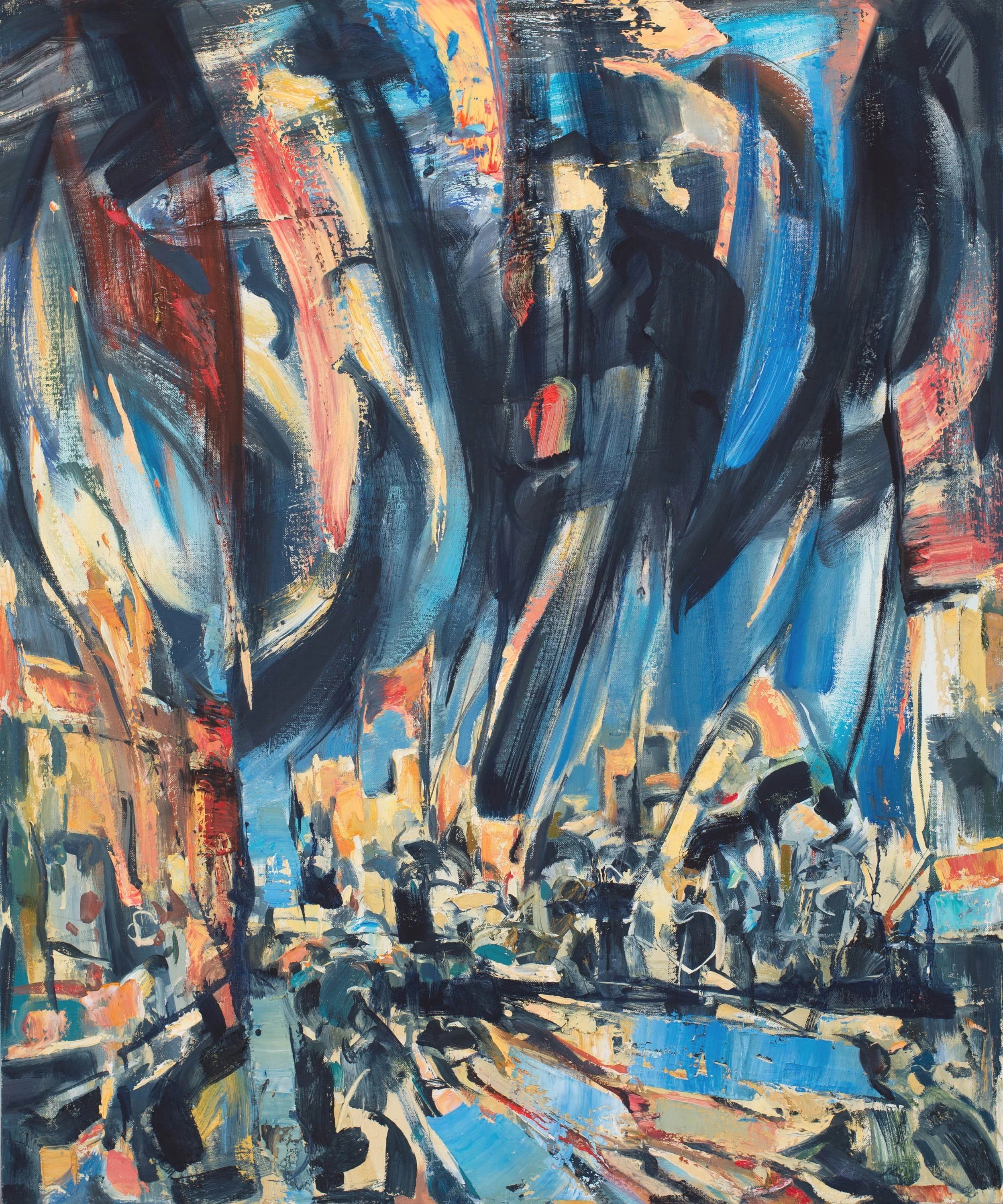 Burning Kiva - 2020, Oil on Linen, 36 x 30"