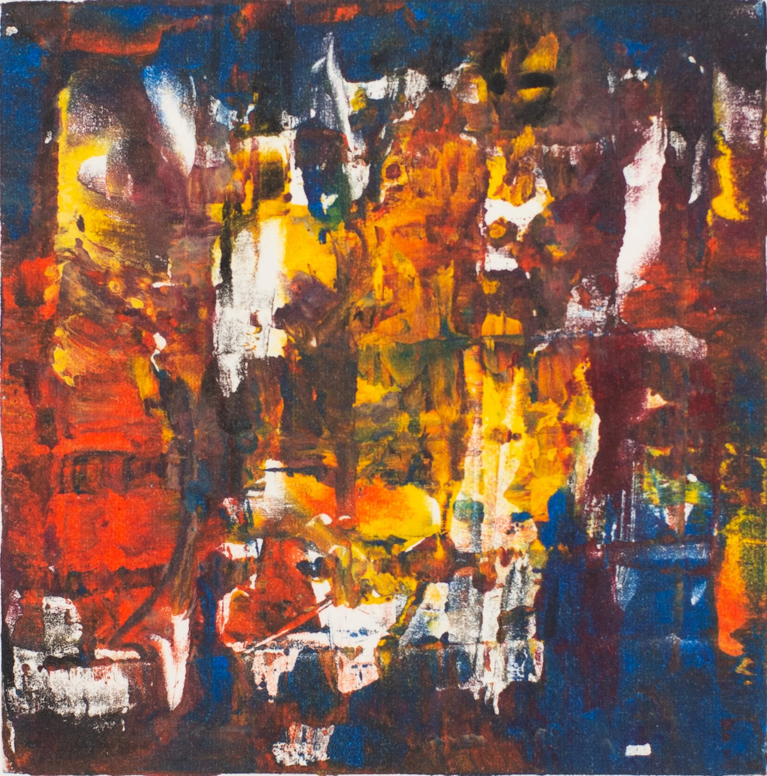 Urban Flight - 2024, Monotype, 4 x 4"