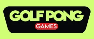 Logo for Golf Pong Games with black, green, and red colors