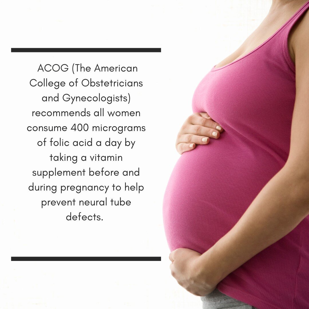 💕Healthy mom tip: ACOG (The American College of Obstetricians and Gynecologists) recommends all women consume 400 micrograms of folic acid a day by taking a vitamin supplement before and during pregnancy to help prevent neural tube defects.

#prenat