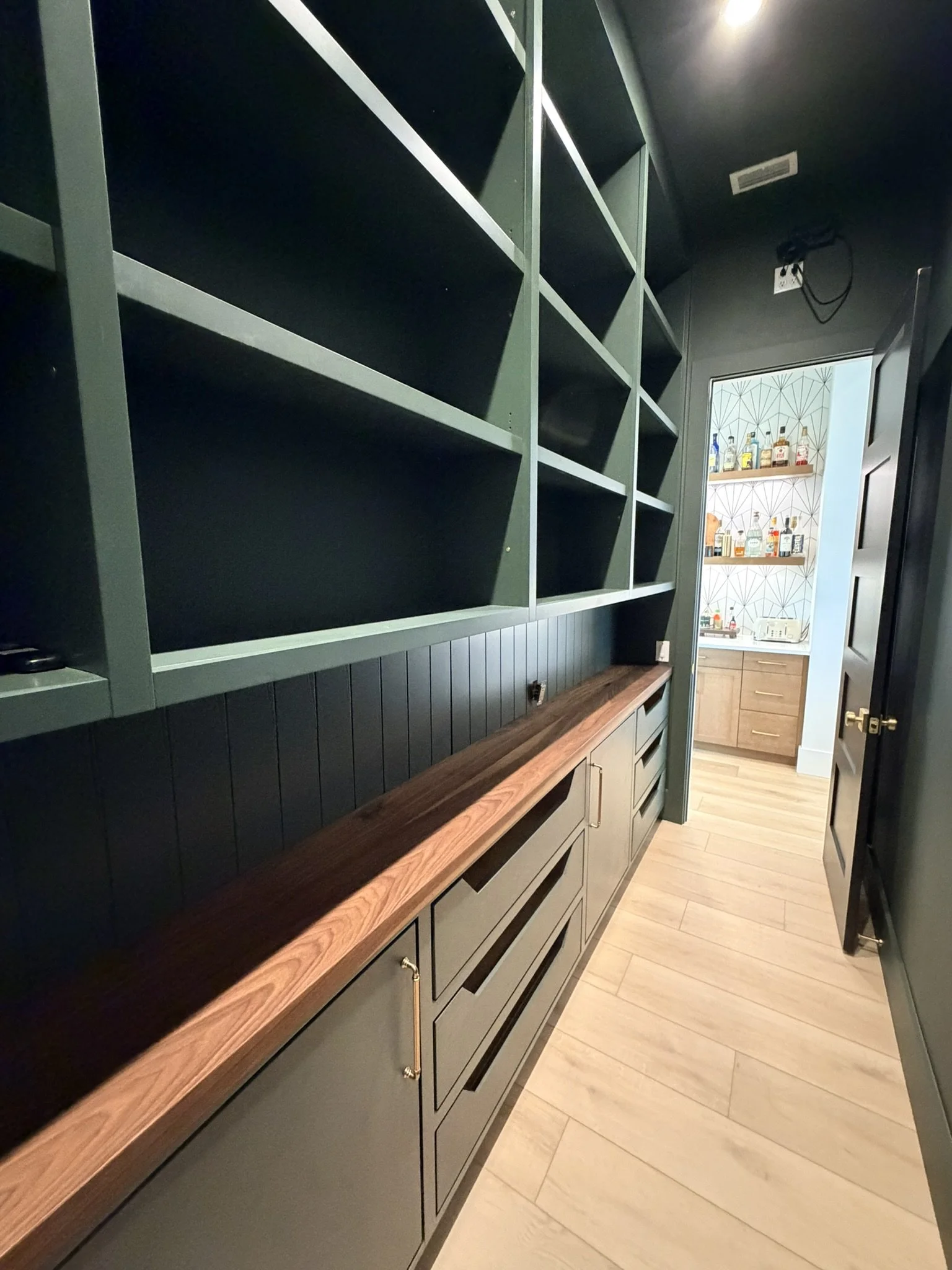 Custom Pantry Cabinetry with Solid Walnut Top