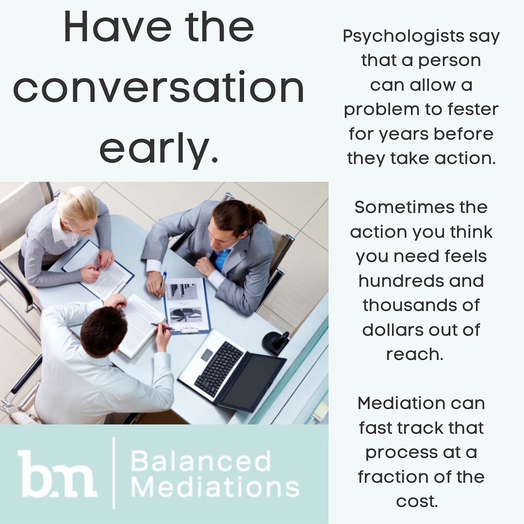 We believe in early resolution attempts. We have found that often parties find themselves in dispute because they are yet to understand each other. Don&rsquo;t let it fester. Have the conversation early. We can help.

&hellip;&hellip;&hellip;&hellip;