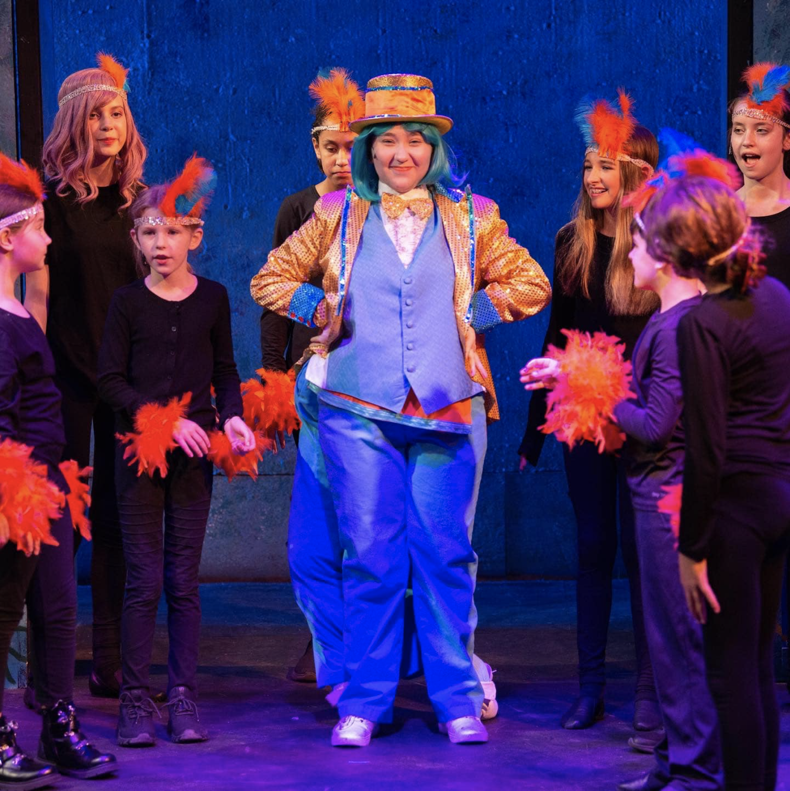 "The Spongebob Musical: Youth Edition" Squidward and the "Not a Loser" Ensemble • Photo by Zachary Moore