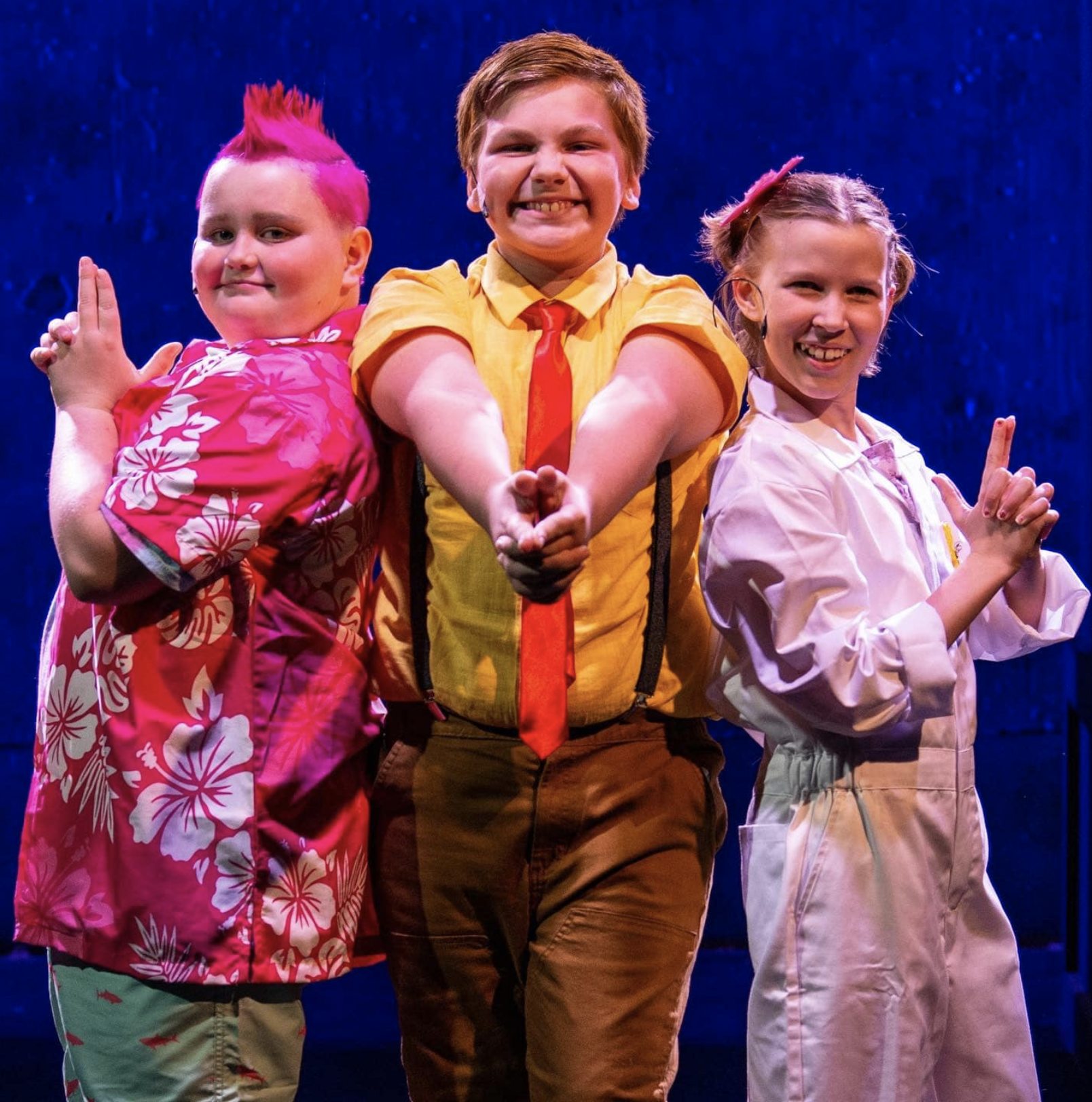 "The Spongebob Musical: Youth Edition" Patrick Star, Spongebob, Sandy Cheeks • Stage Kidz at Haddonfield Plays & Players • Directors: Craig Hutchings & Kahlil A. Wyatt • Props: Brennan Diorio • Photo by Zachary Moore
