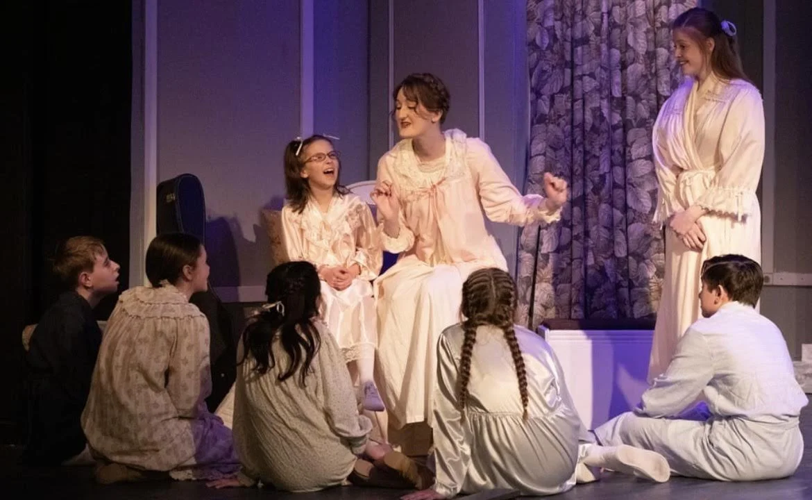 "The Sound of Music" Kurt, Louisa, Marta, Gretl, Maria, Brigitta, Friedrich, Liesl (left to right) Photo by Eli Miller