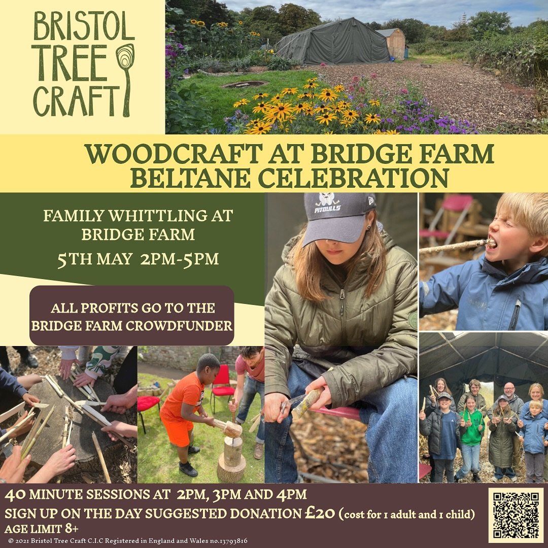 We will be running family whittling sessions at the @bridgefarm_bristol beltain celebration! 

Workshops will run between 2pm-5pm. 
Support Bridge Farm! 

#handmade #youngpeople #makersgonnamake #workshops
#greenwood&nbsp;#greenwoodworking&nbsp;#craf