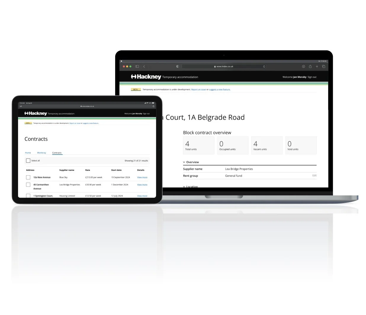 Screenshot of LB Hackney projects