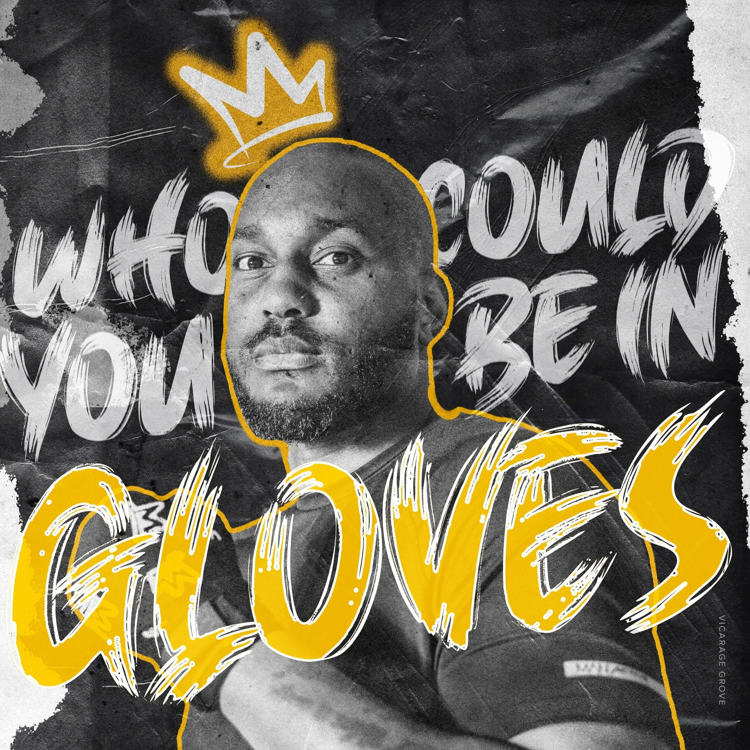 Bronx Boxing campaign artwork featuring portrait and graffiti typography designed by Christian Norman @ Not The Norm Studio