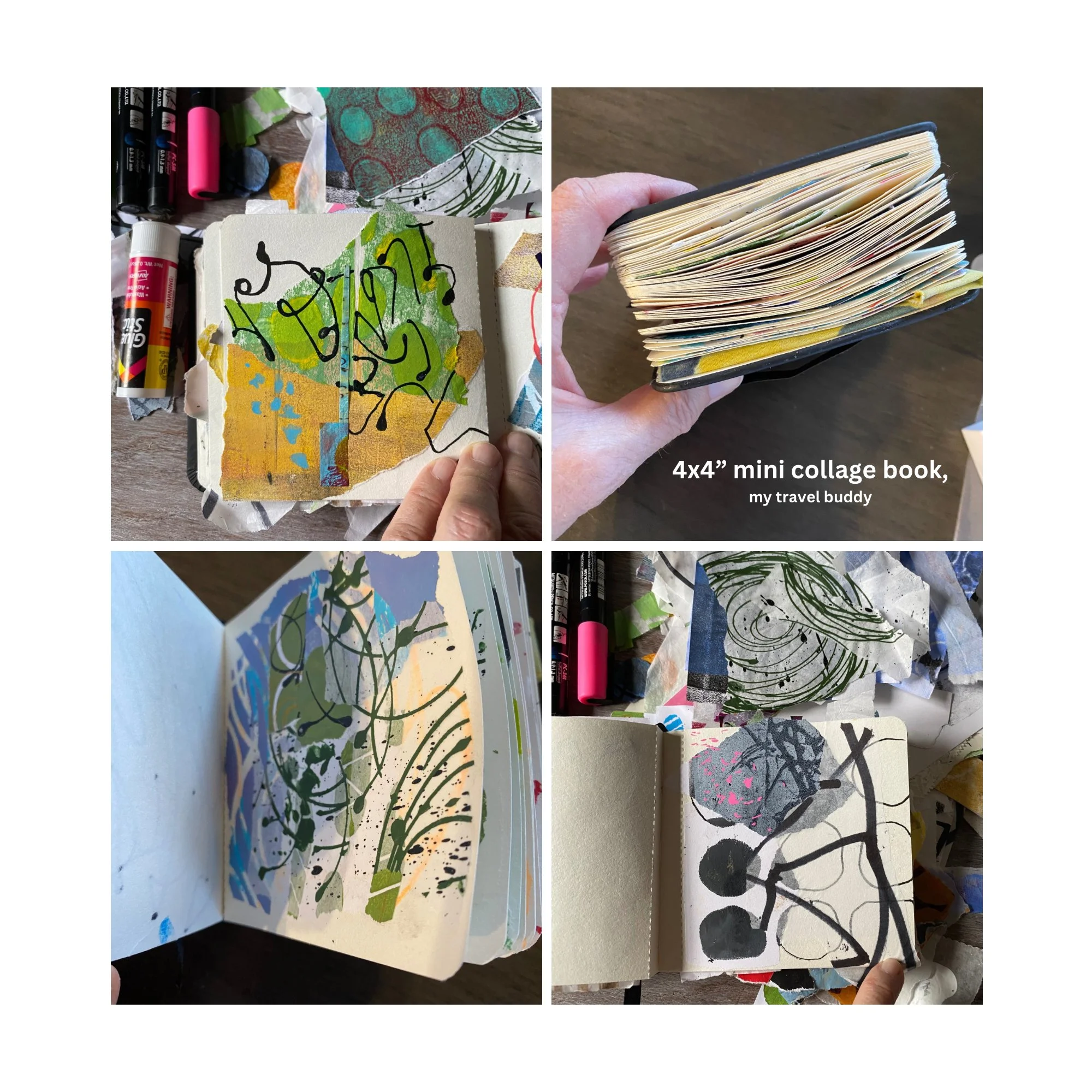 My travel journals, abstract collage.