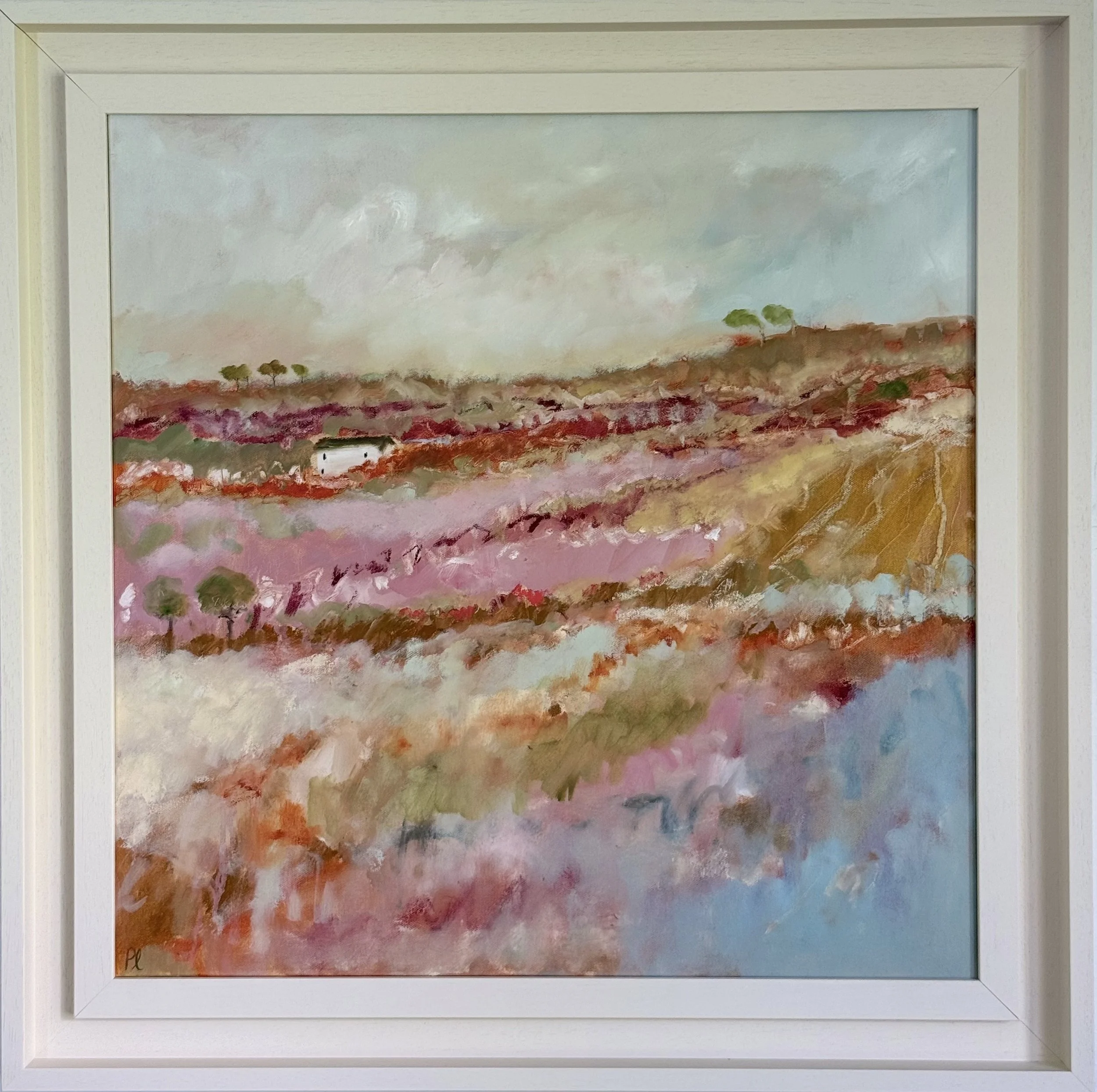 'First Light, Heatwave' 60 x 60 cm/ 73.5 x 73.5 cm framed. Available through The White Gallery Cotswolds SOLD
