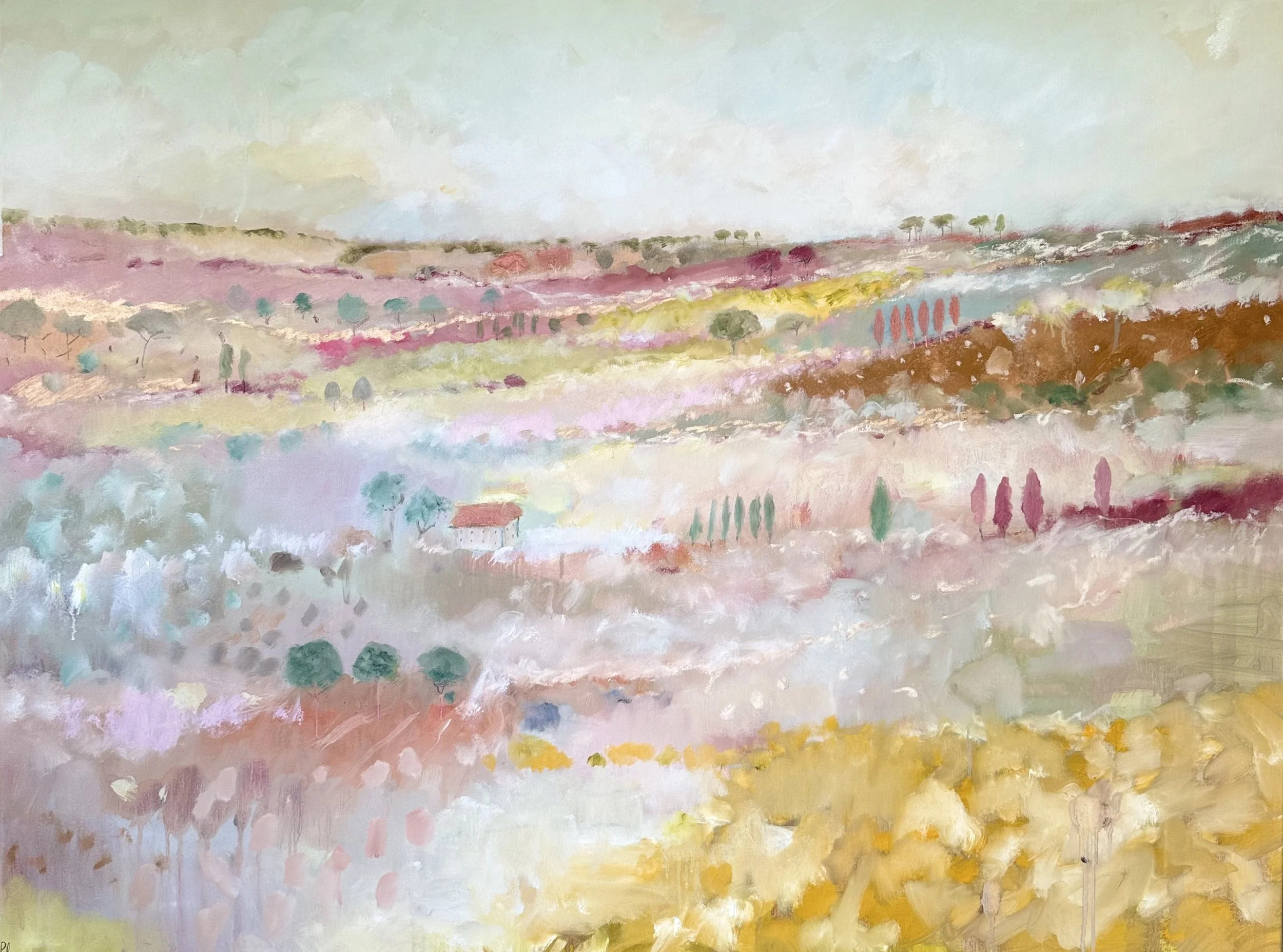 'The Quiet Amongst the Olive Groves' 122 x 91 cm, available via Mayne Gallery (Devon)