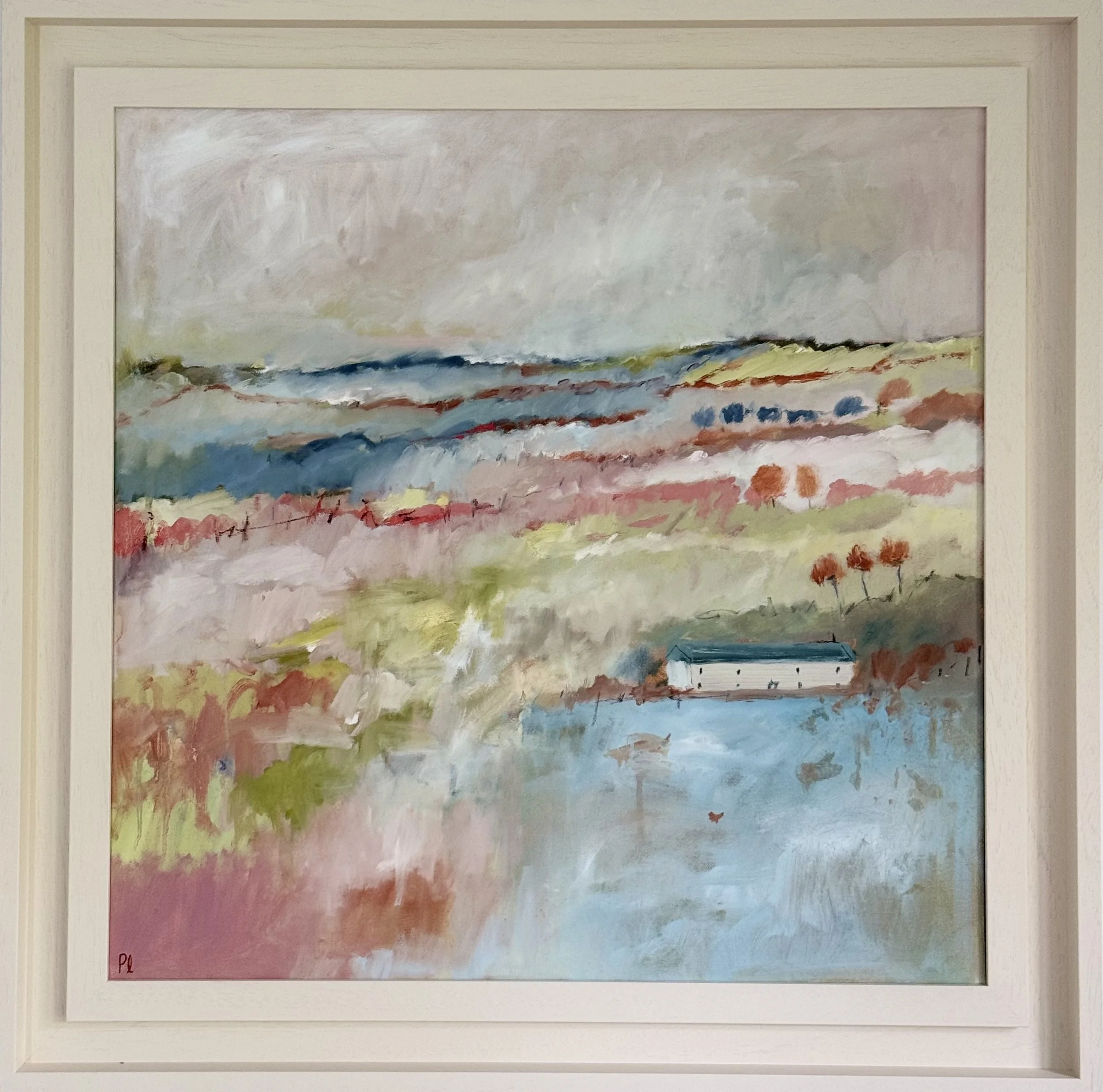 'Cottage by the Water' 60 x 60 cm/ 73.5 x 73.5 cm framed, available via Mayne Gallery, Devon