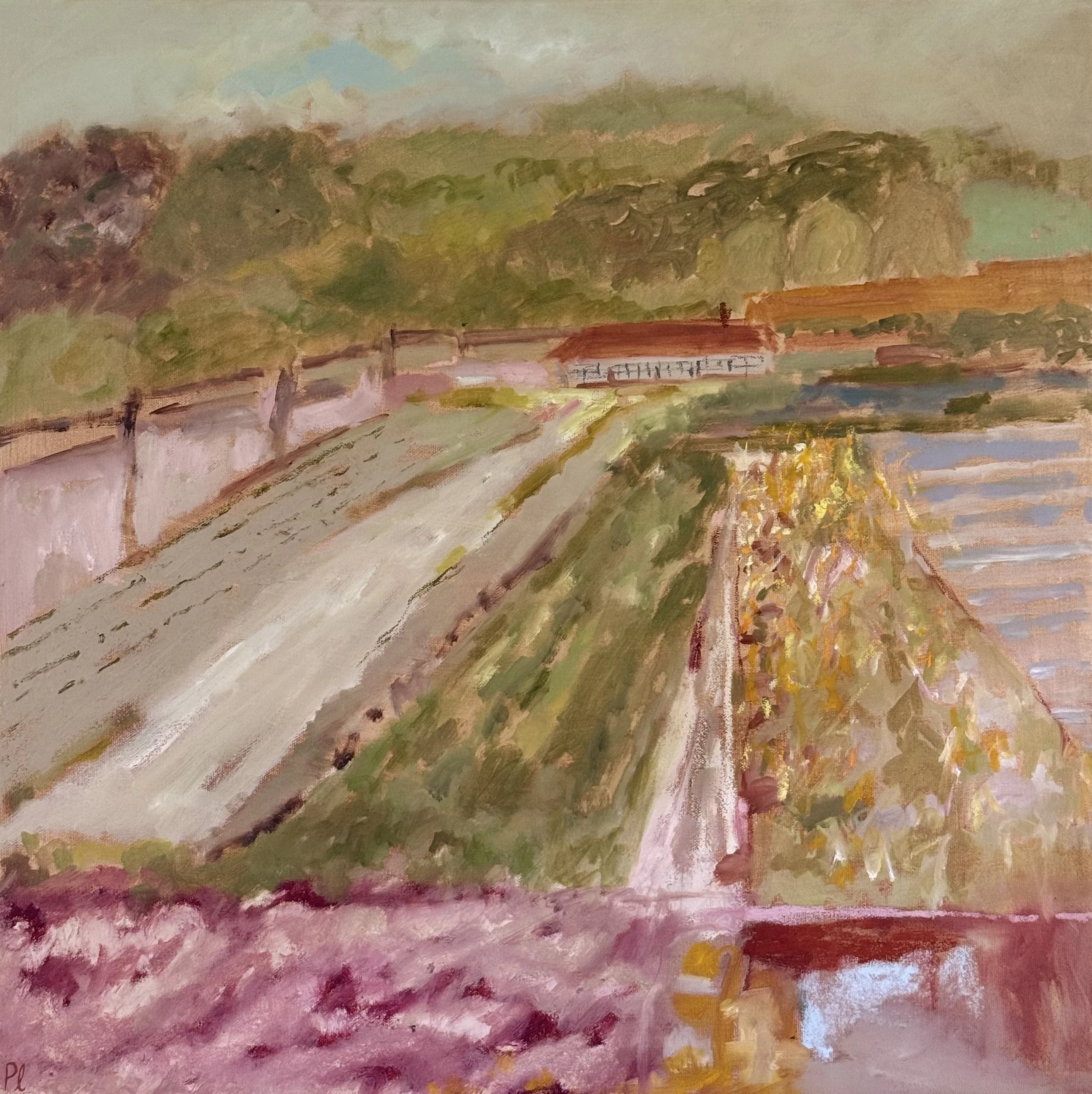 'The Rejuvenating Powers of a Walled Garden' 60 x 60/ 73.5 x 73.5 cm available via Cambridge Contemporary Art