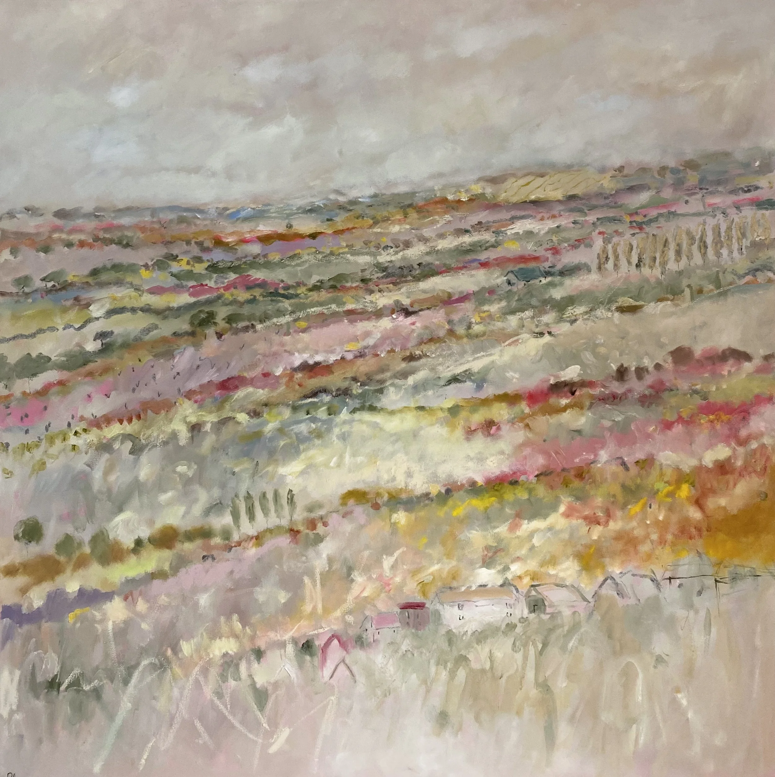 'Autumn in the Field' 100 x 100 cm, coming soon to Mayne Gallery
