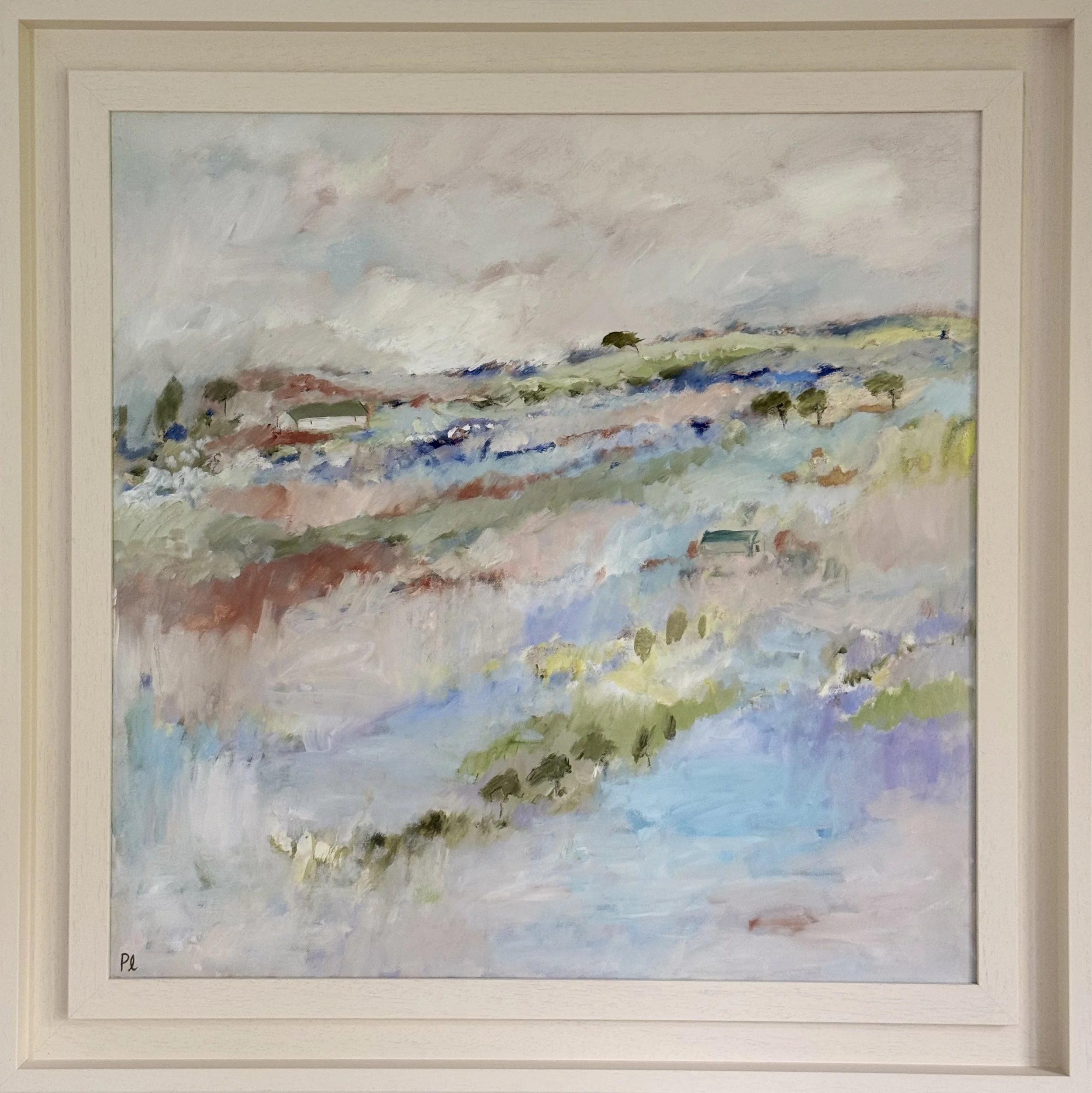 'Barns Amongst the Bluebells' 60 x 60 cm/ 73.5 x 73.5 cm framed, available via Mayne Gallery