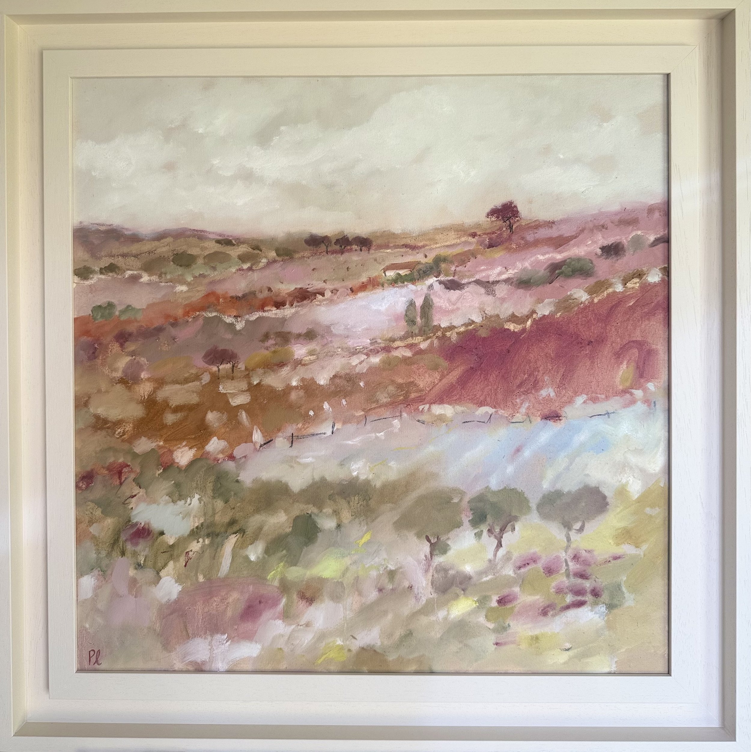 'Sun Drenched Evening' 60 x 60 cm/ 73.5 x 73.5 cm framed, available via The White Gallery (Cotswolds)