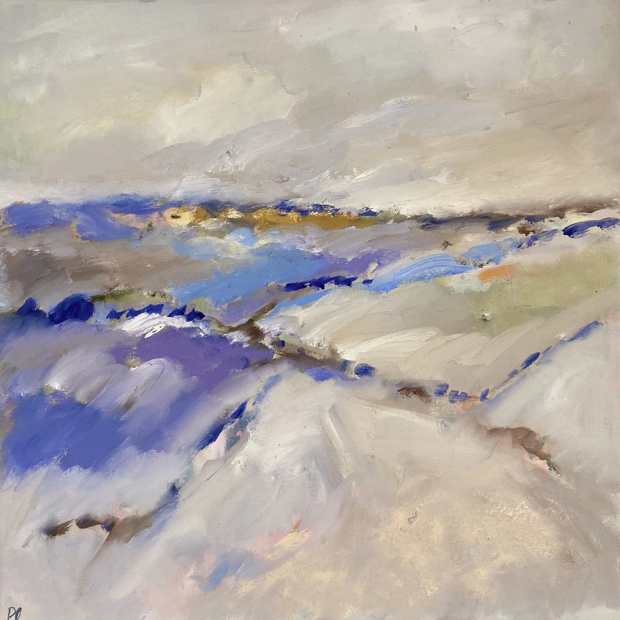 'Wintry Hills' 40 x 40 cm, coming soon to Mayne Gallery