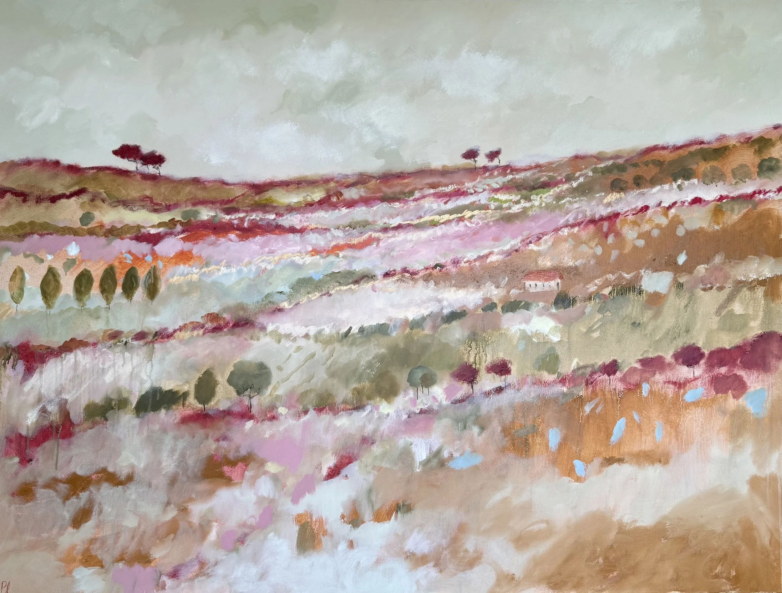'Golden Light on Ochre Fields' 122 x 91 cm available via The White Gallery (Cotswolds) SOLD