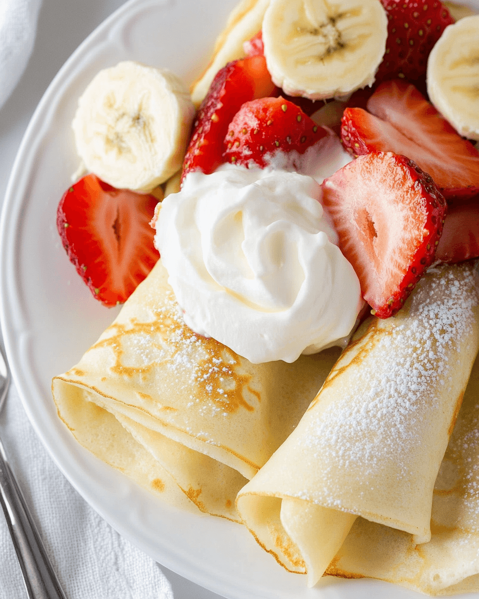 Cream-Filled Strawberry Banana Crepes