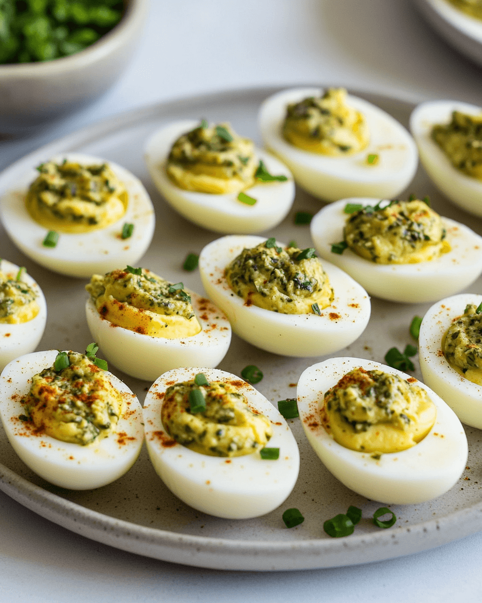 Deviled Eggs with Herb Pesto