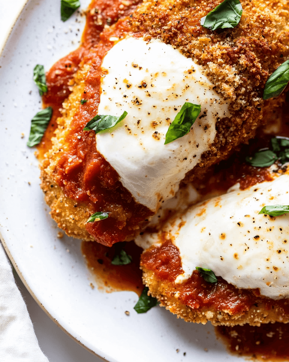 Crispy Mozzarella-Stuffed Chicken Parmesan