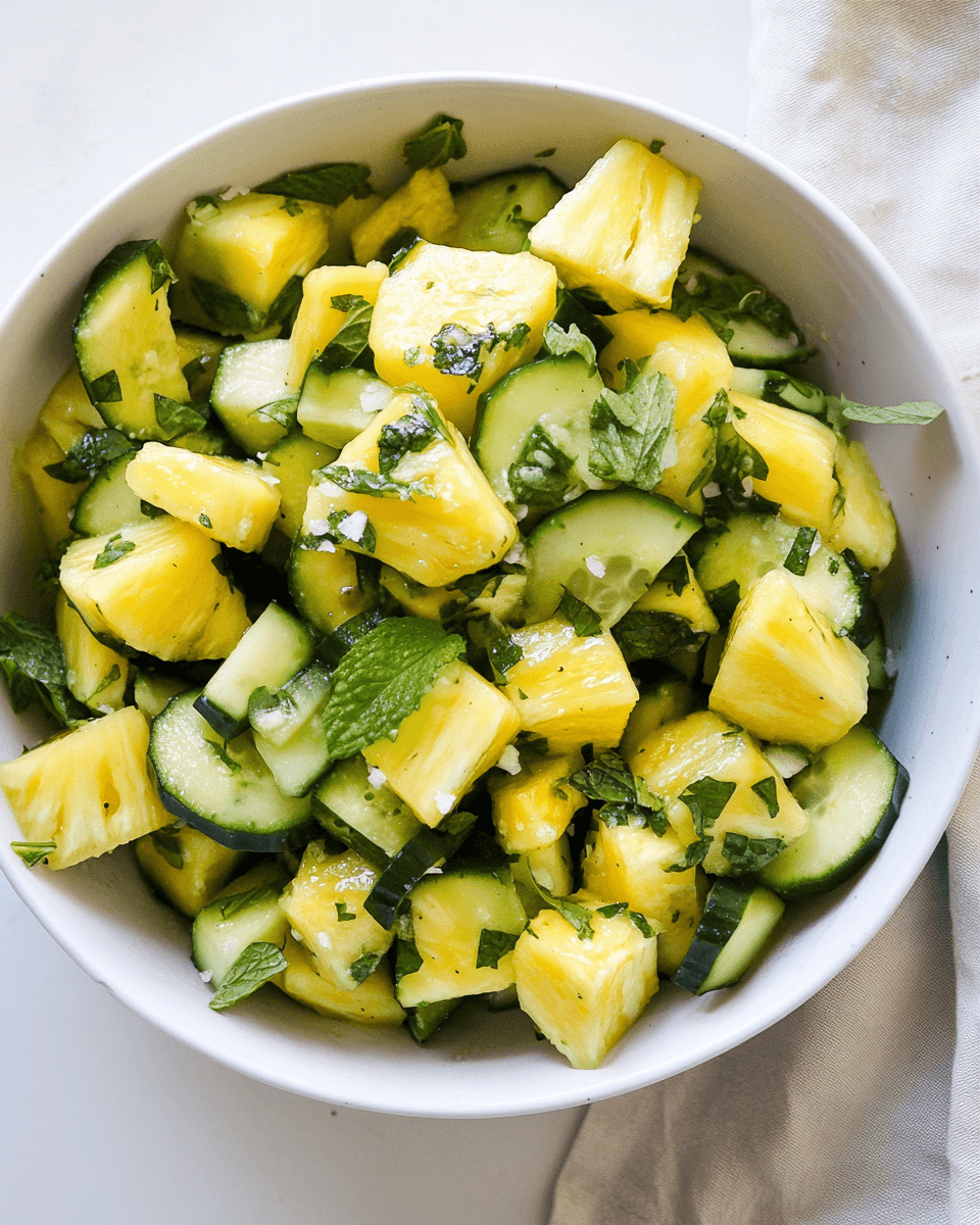 Pineapple Cucumber Salad with Mint