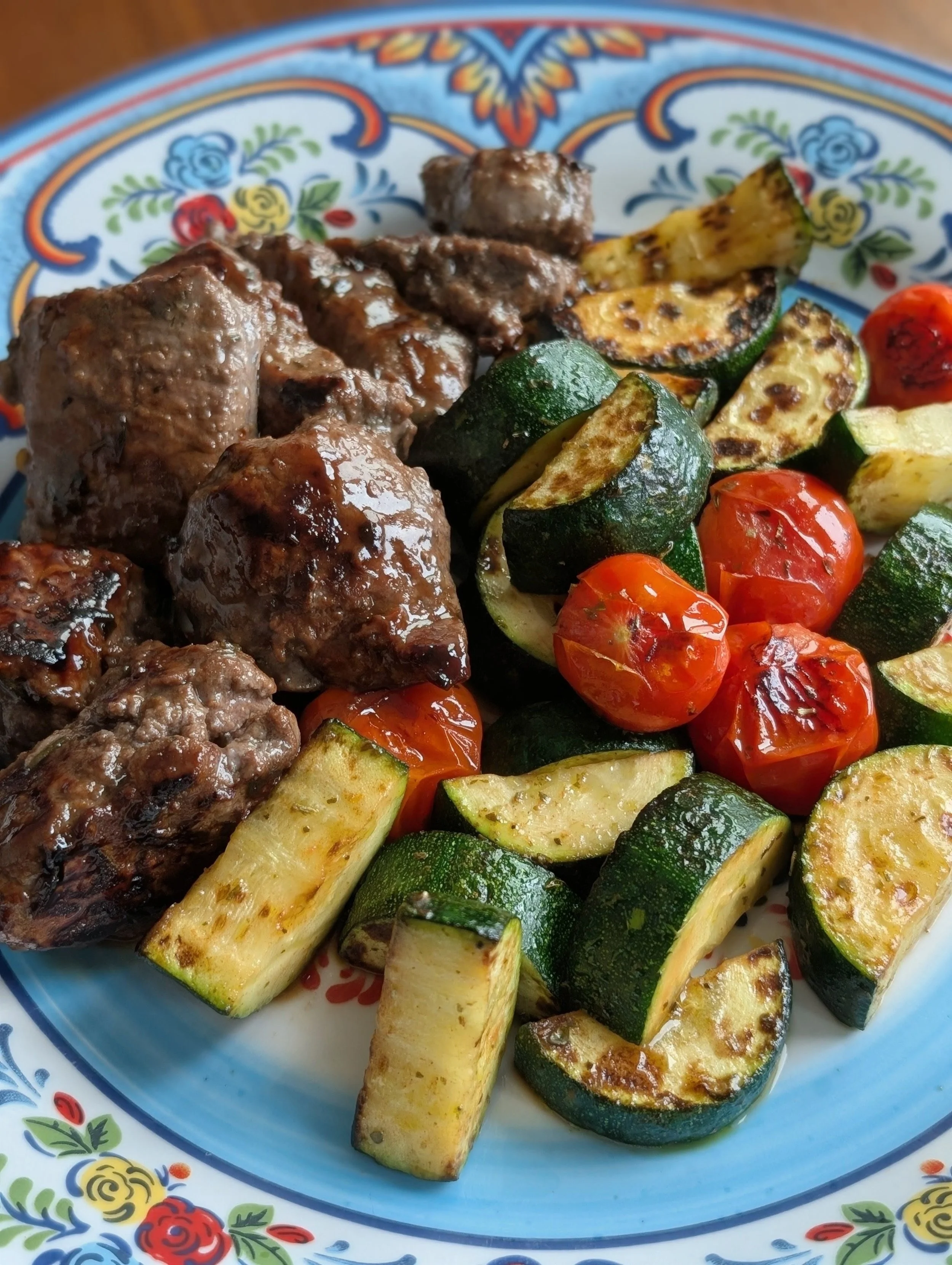Balsamic Glazed Beef Medallions with Roasted Vegetables