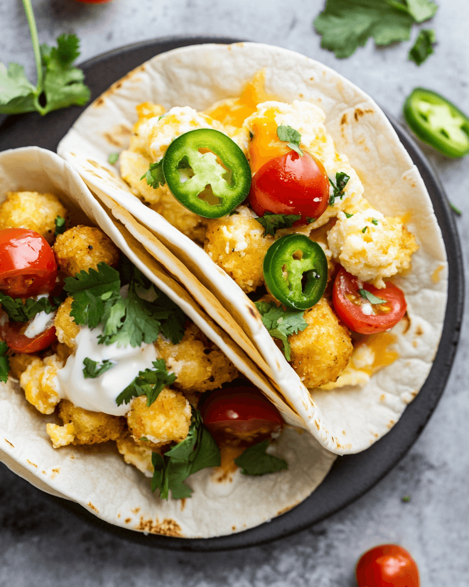 Loaded Tater Tot Breakfast Tacos