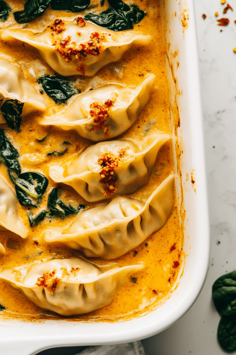 Trader Joe’s Creamy Coconut Curry Gyoza Bake