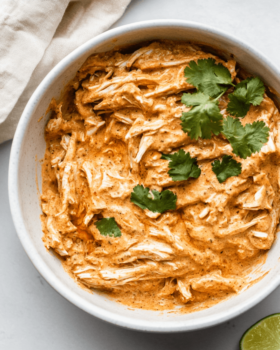 Slow Cooker Creamy Chipotle Ranch Shredded Chicken