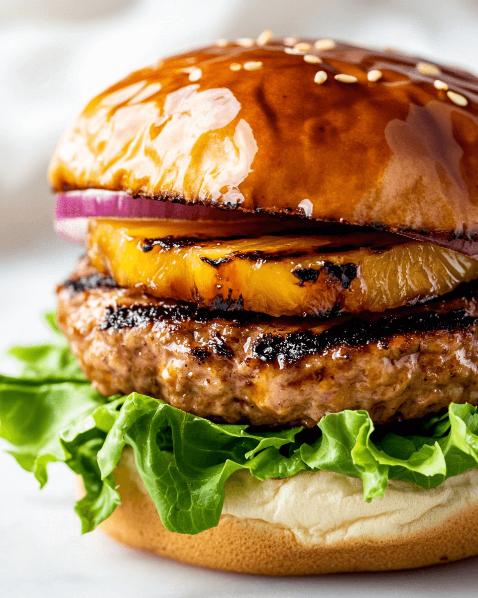 Teriyaki Pineapple Turkey Burgers
