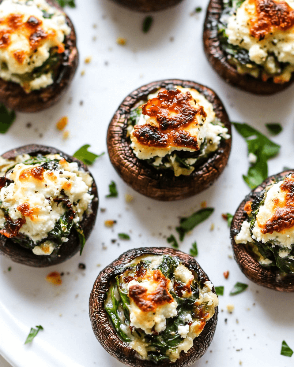 Spinach and Feta Stuffed Mushrooms