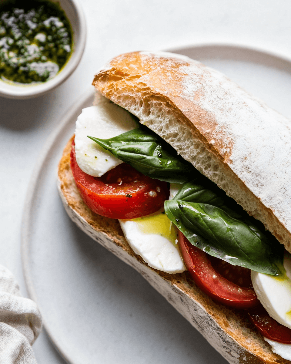Caprese Sandwich with Pesto Spread