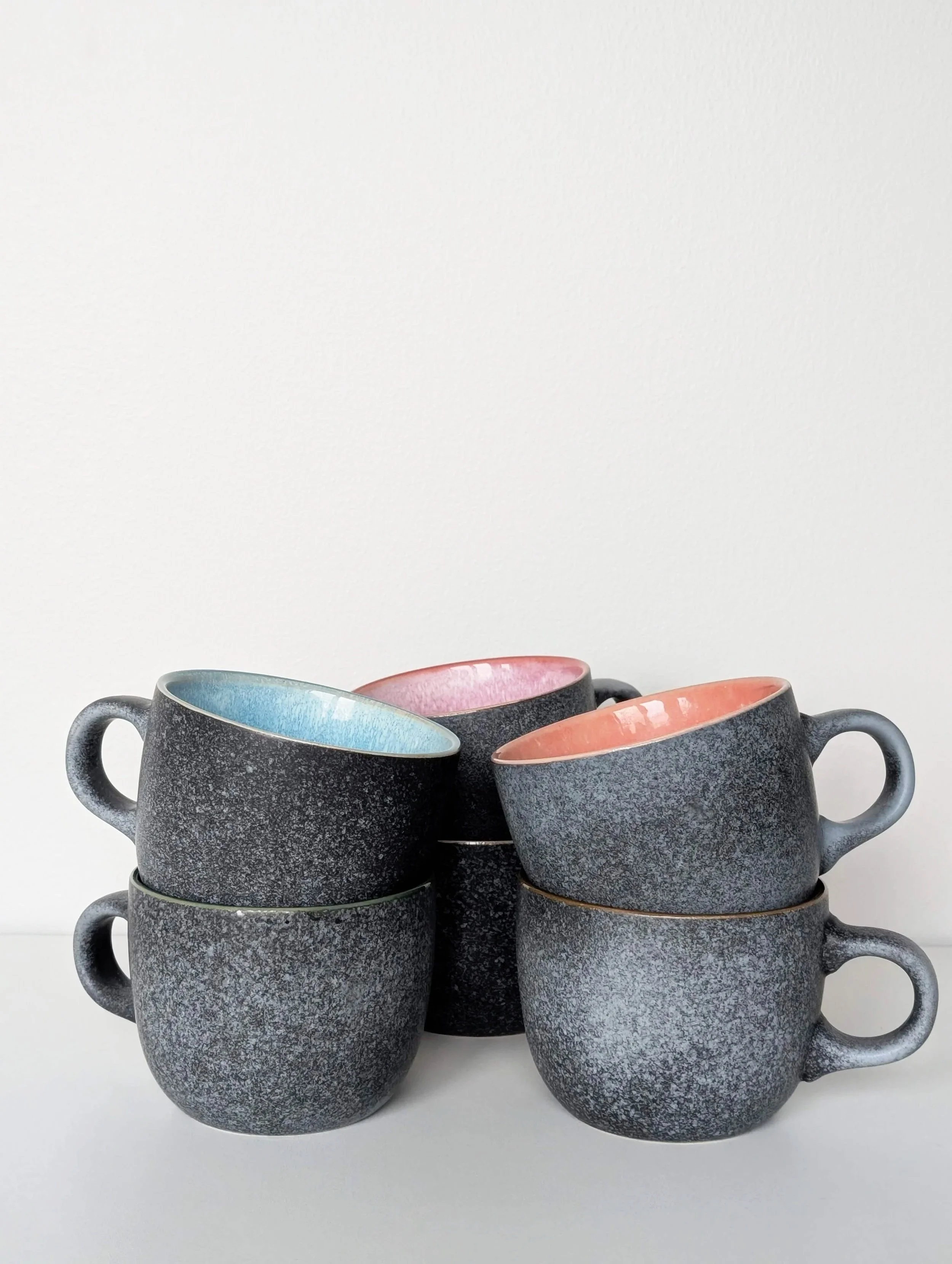 Porcelain Coffee Mugs Set, 14 oz (Set of 6)