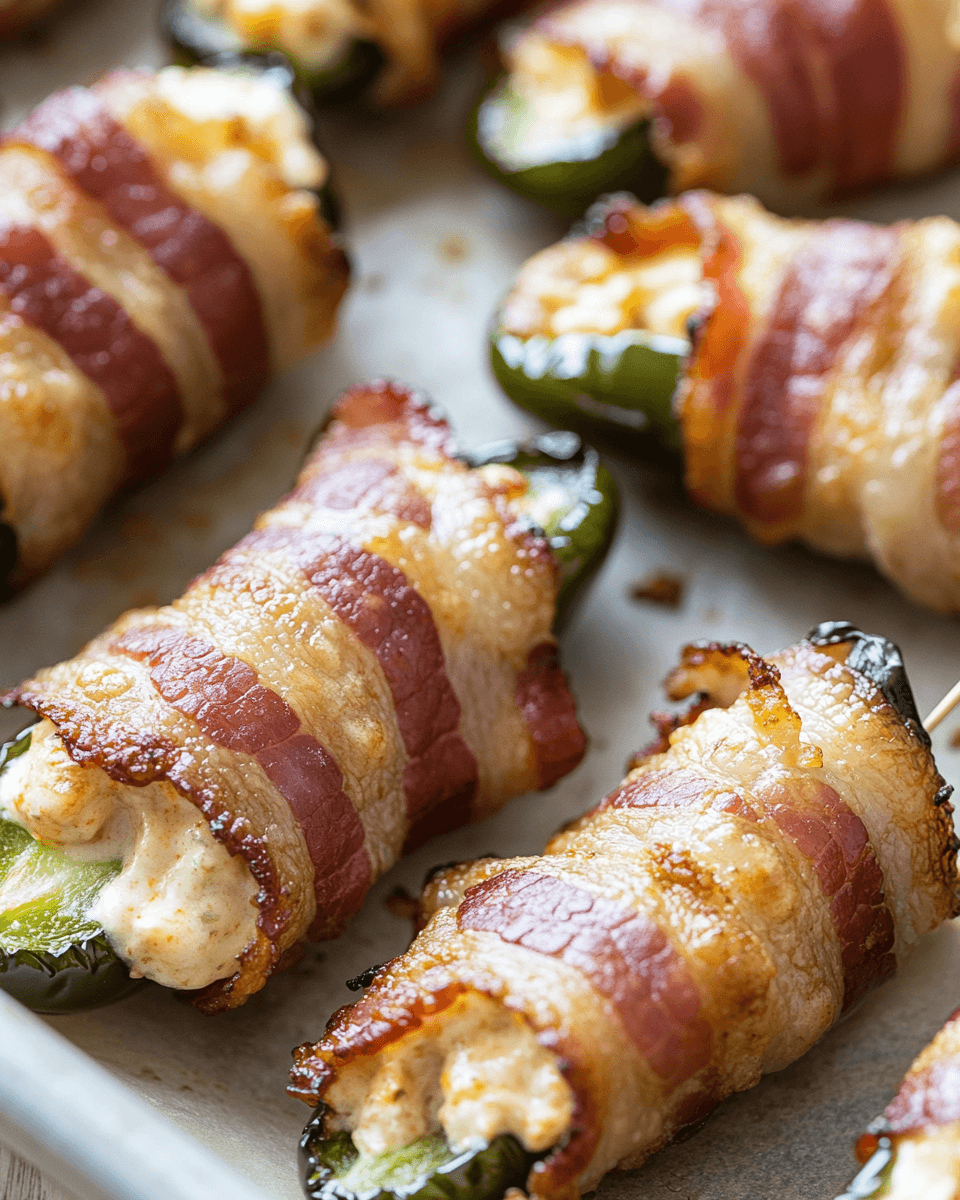 Cheesy Bacon-Wrapped Jalapeño Poppers