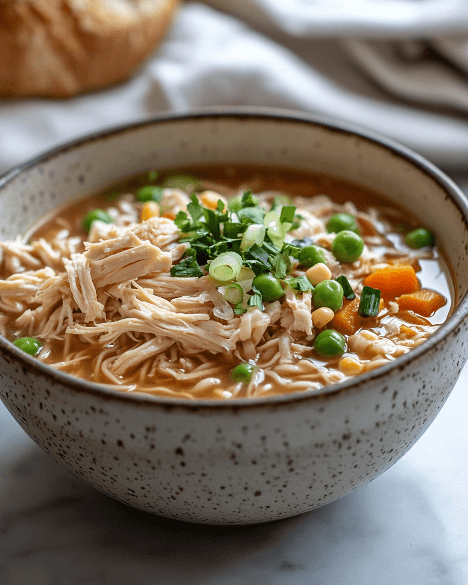 Chicken Miso “Cup Noodles” with Carrots, Peas &amp; Corn