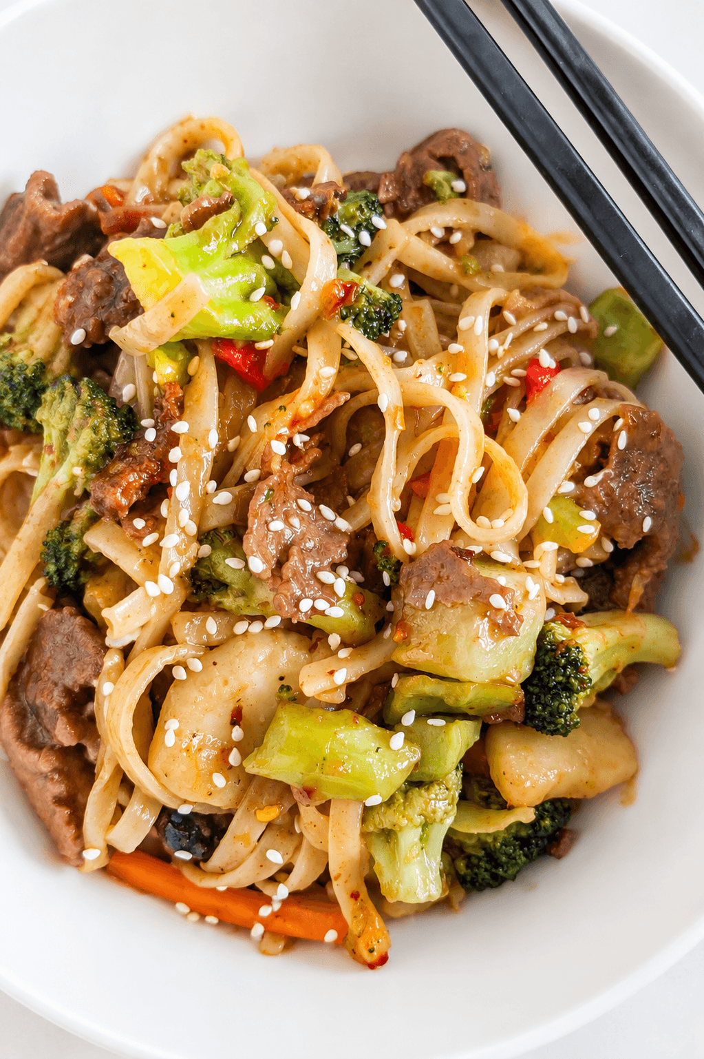 General Tso’s Beef Rice Noodles