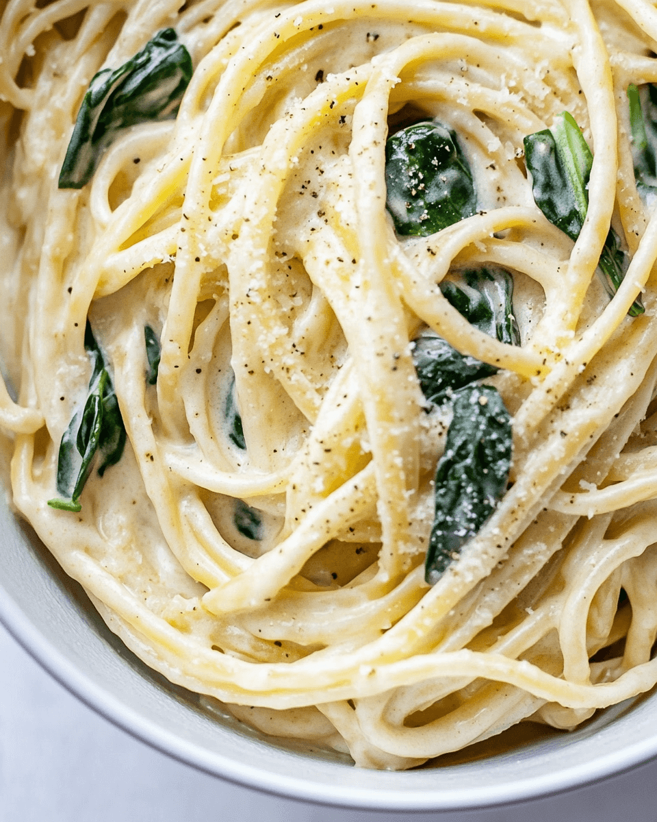 Creamy Garlic Parmesan Pasta with Spinach