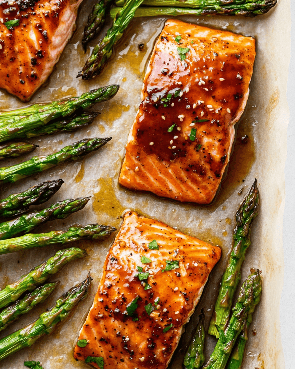One-Pan Honey Garlic Salmon &amp; Asparagus